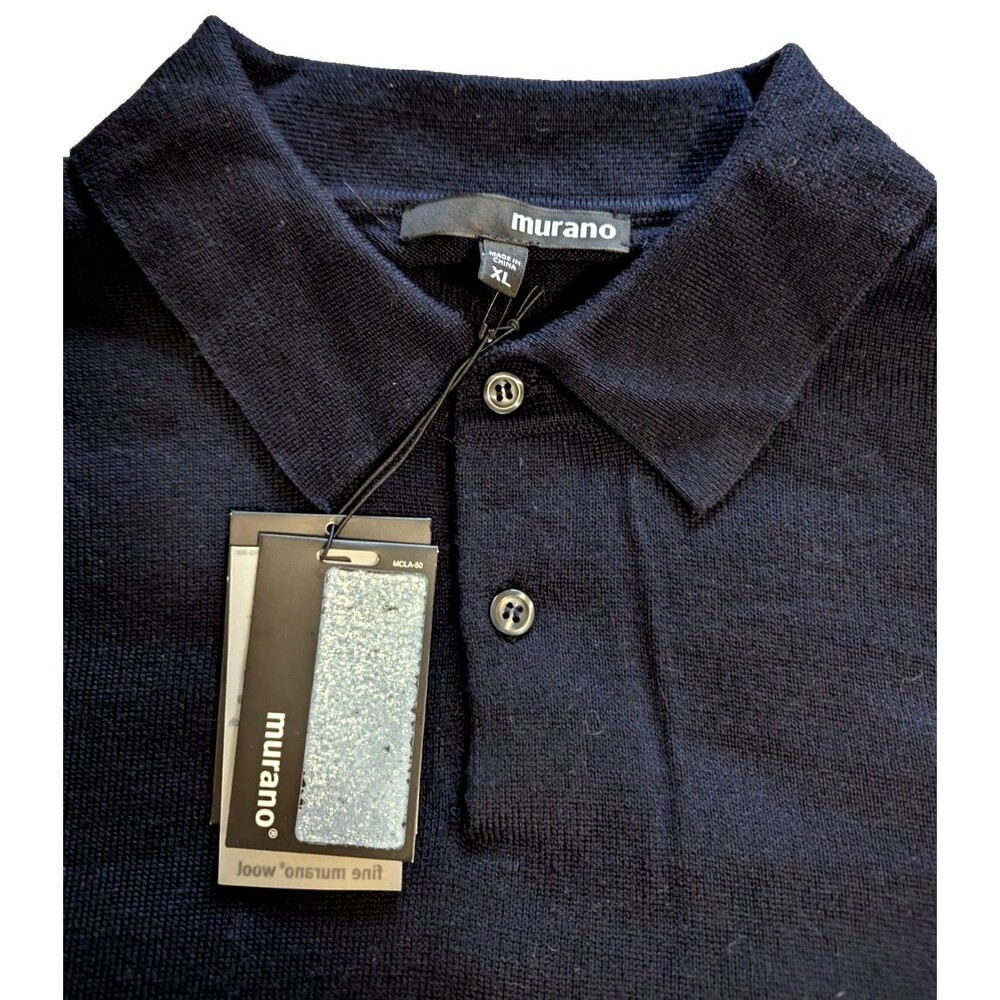 Vintage Men's XL 100% Murano Wool Pullover Sweater Blue NWT